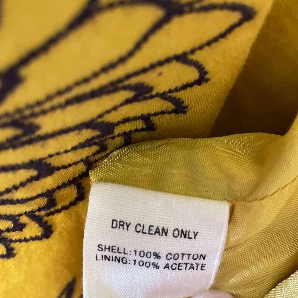 Anthropologie Floreat Ile Royale Strapless Dress Yellow Embroidered Flowers XS - Picture 8 of 9